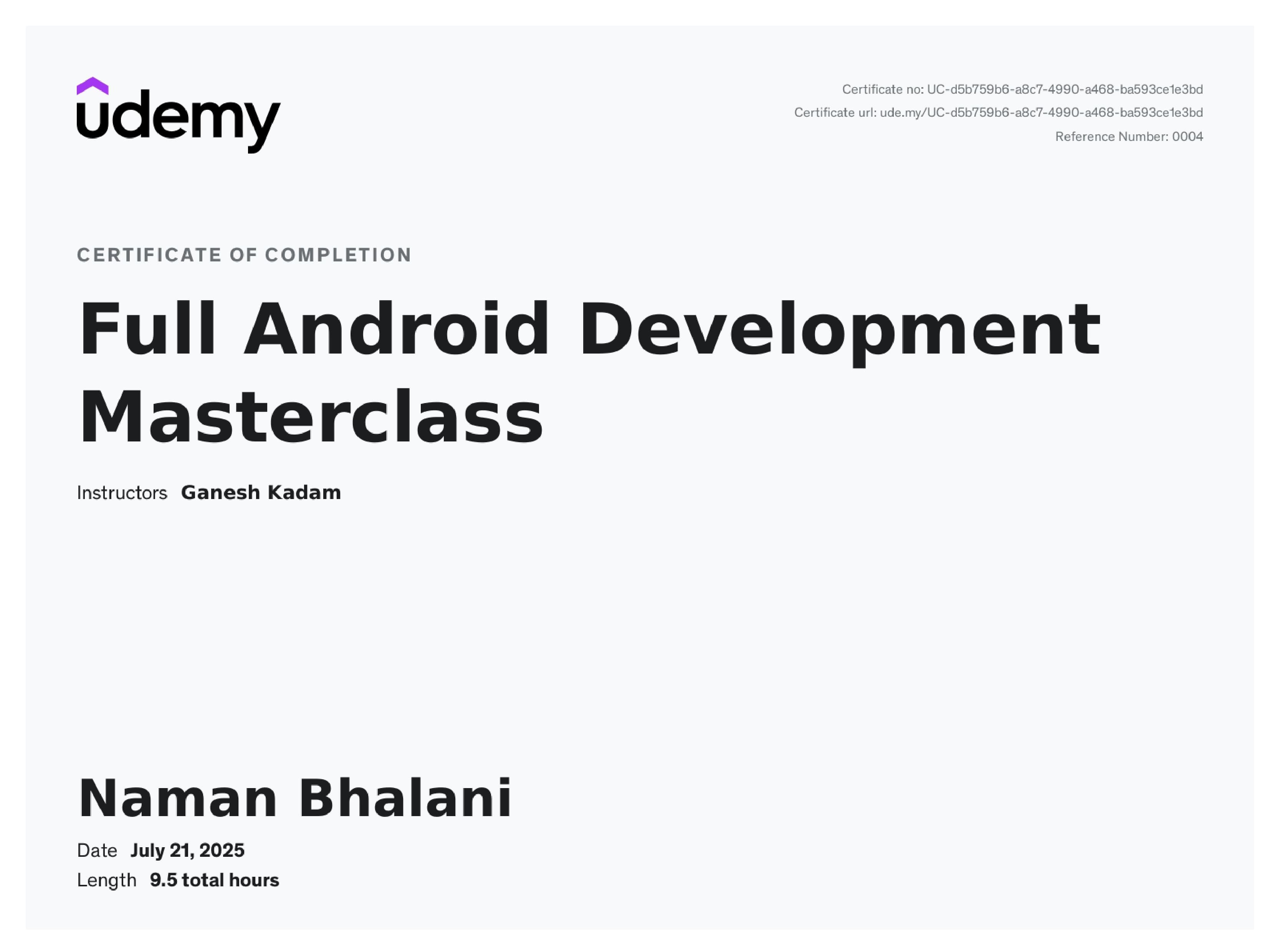 Full Android Development Masterclass
