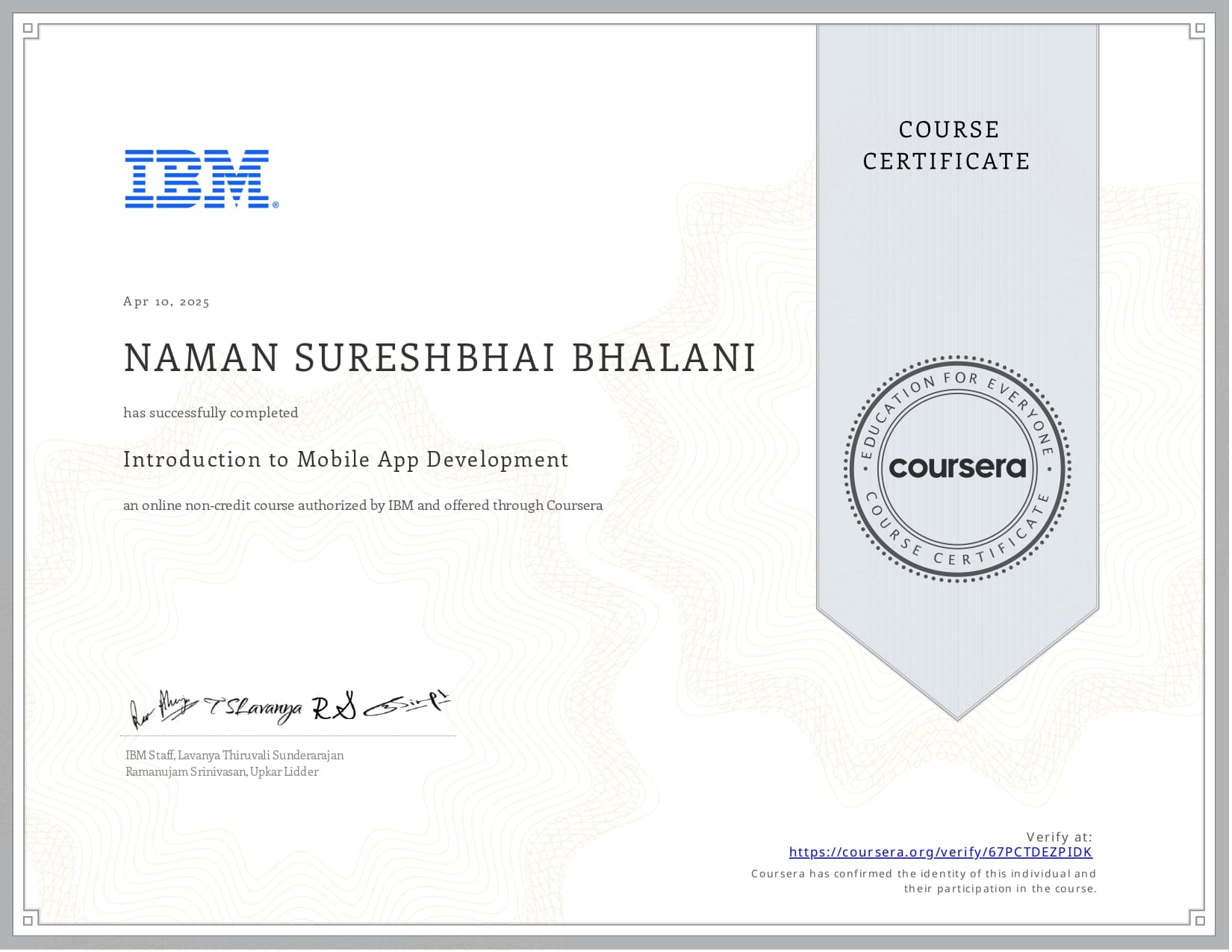 Coursera Specialization / Course